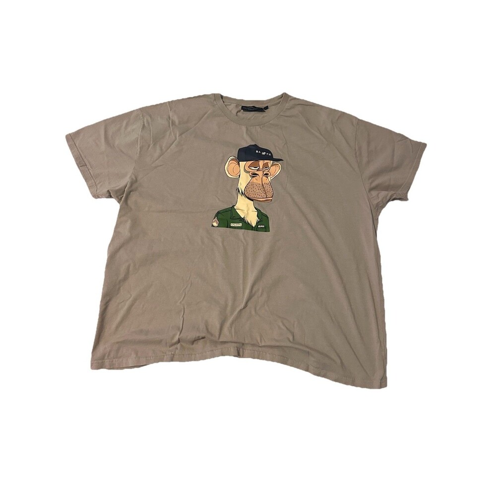 Bored Ape Yacht Club TShirt XL Beige US Army No Boundaries